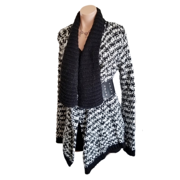 LOFT chunky knit waterfall cardigan black boho sweater small, FINAL PRICE! - Picture 3 of 16